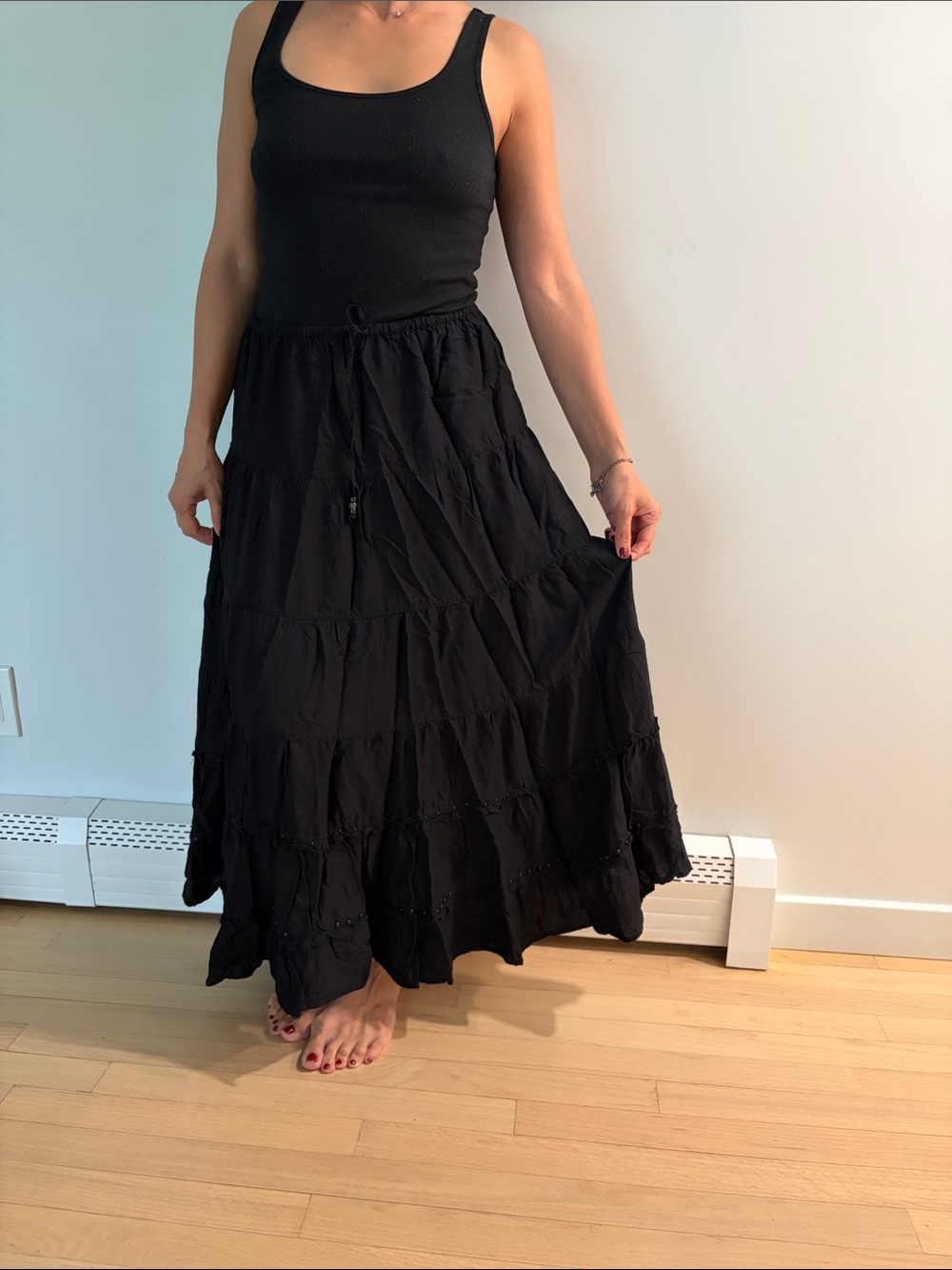 Black maxi skirt